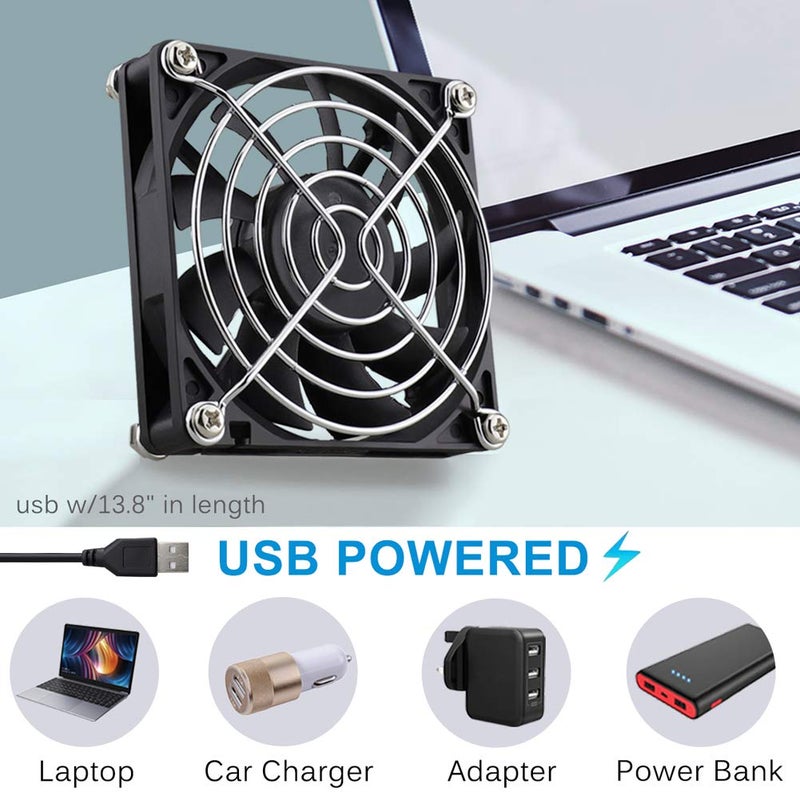 GDSTIME USB Connector 80mm x 80mm x 15mm DC 5V Power 3 Inch Brushless Cooling Fan - Image 4